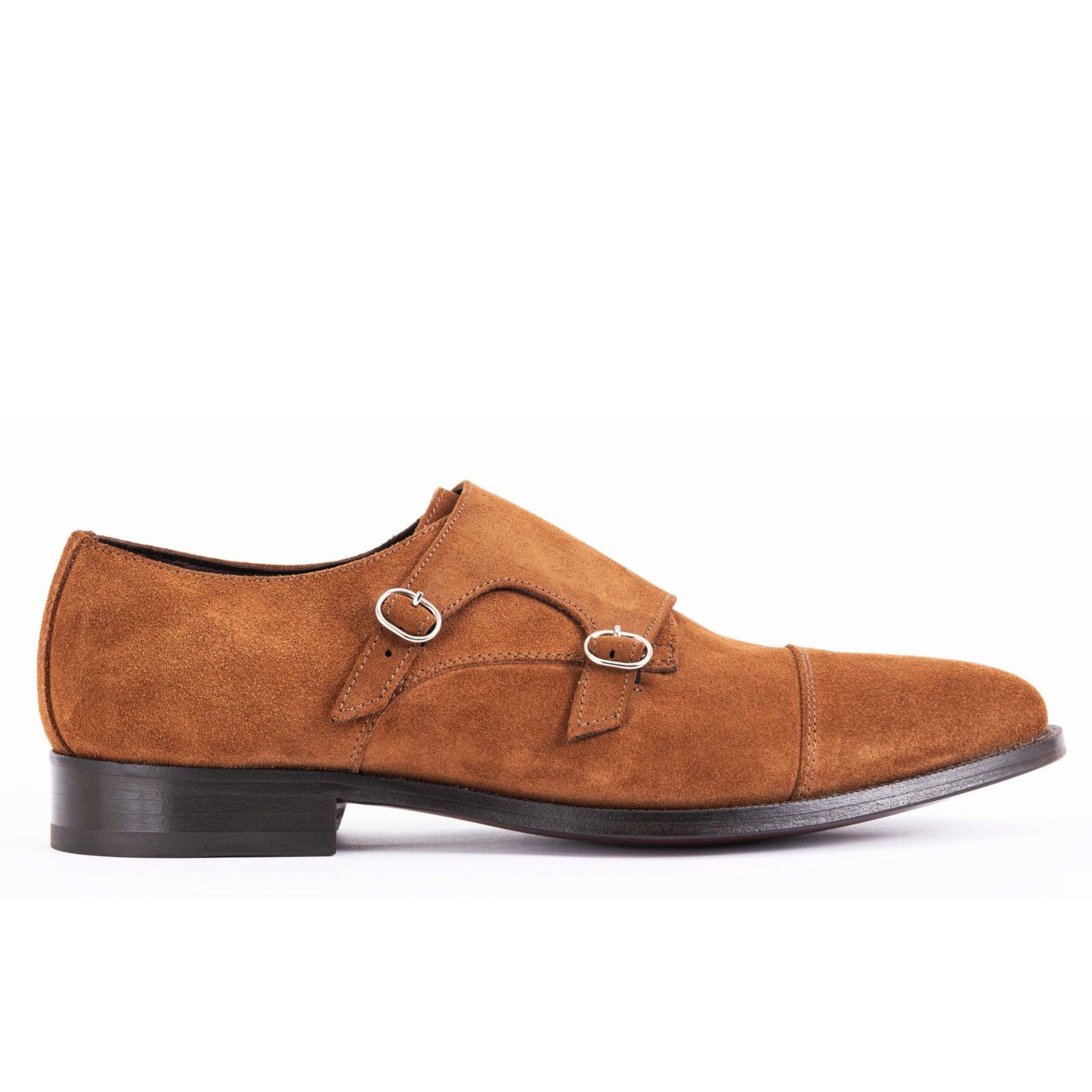 Rossonapoli Double Monk Cap Toe · Daim · Cognac