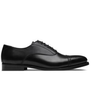 Rossonapoli Oxford Cap Toe Semi-Brogue · Cuir · Nero