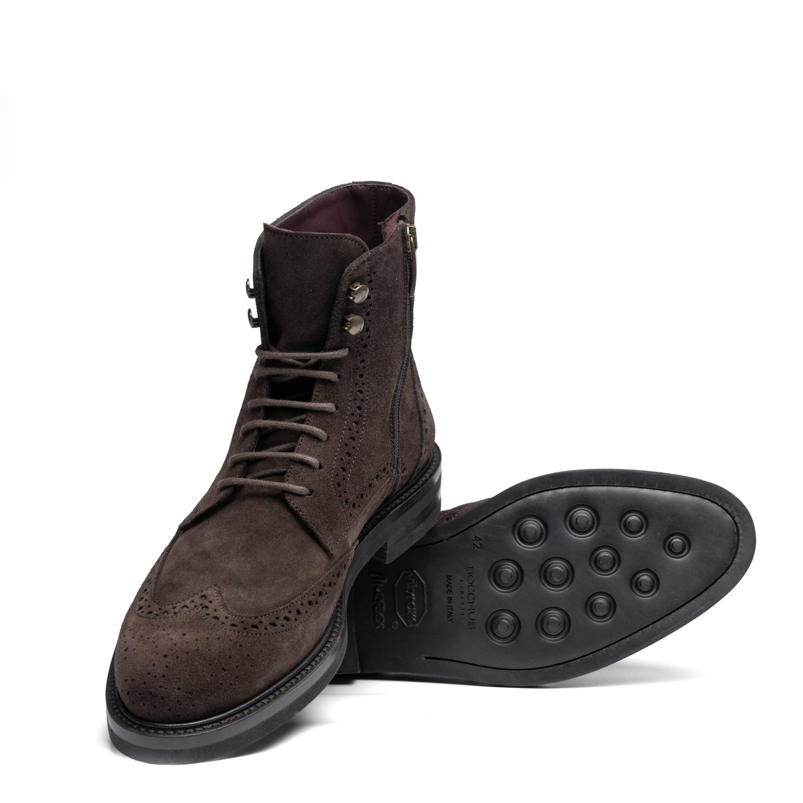 Chaussure Homme - Vibram Boots Brogue - Daim Brown - Image 4