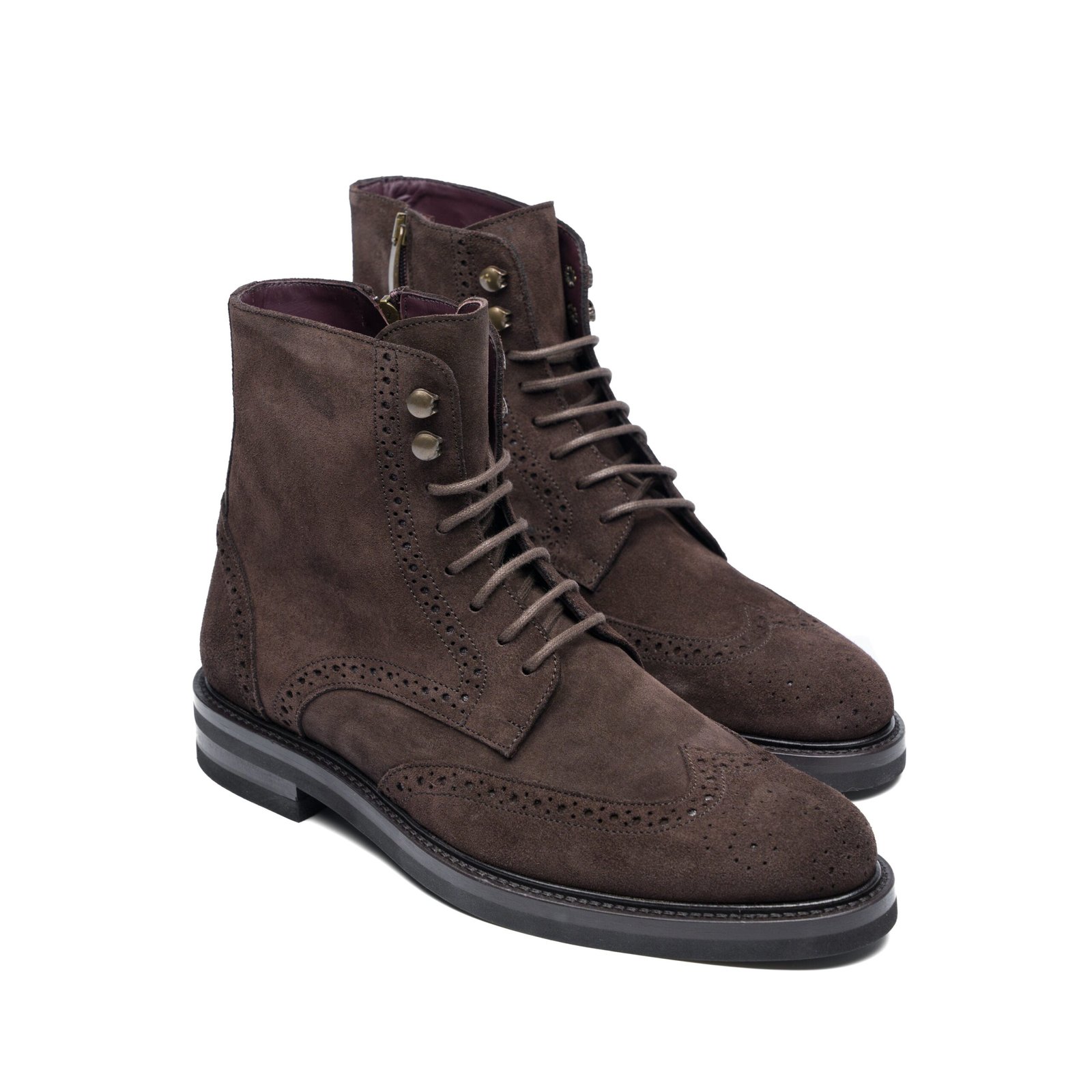Chaussure Homme - Vibram Boots Brogue - Daim Brown - Image 2
