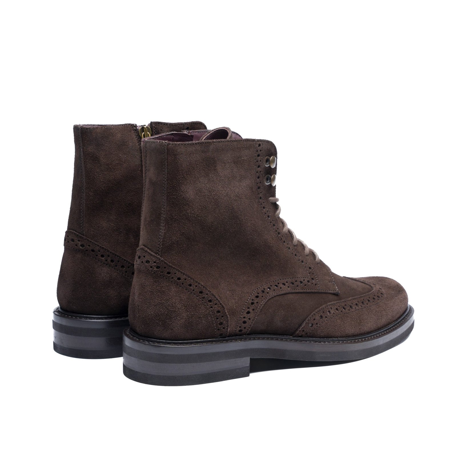 Chaussure Homme - Vibram Boots Brogue - Daim Brown - Image 3